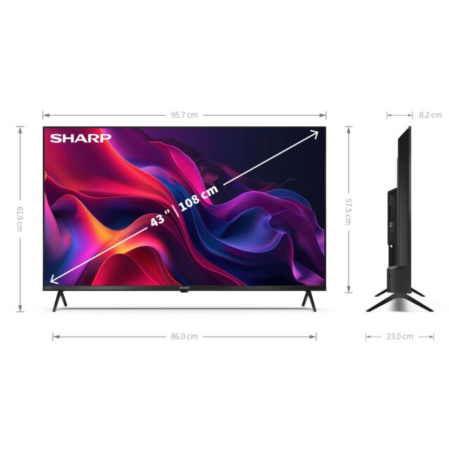 Sharp 4T-C43GM6245KS 43inch 4K UHD Quantum Dot Frameless Smart TiVo TV