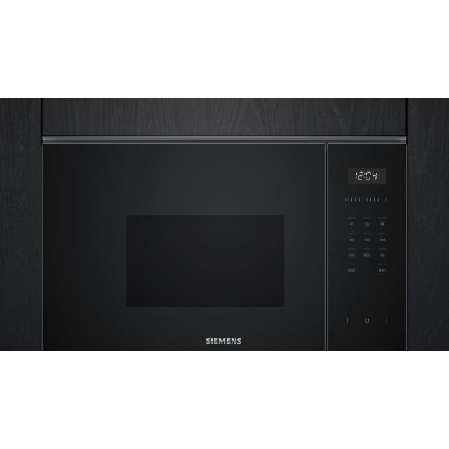 Siemens BF525LMB1B Up to 800W, 20 litres, 5 power levels, electronic control, left hinged door, wall