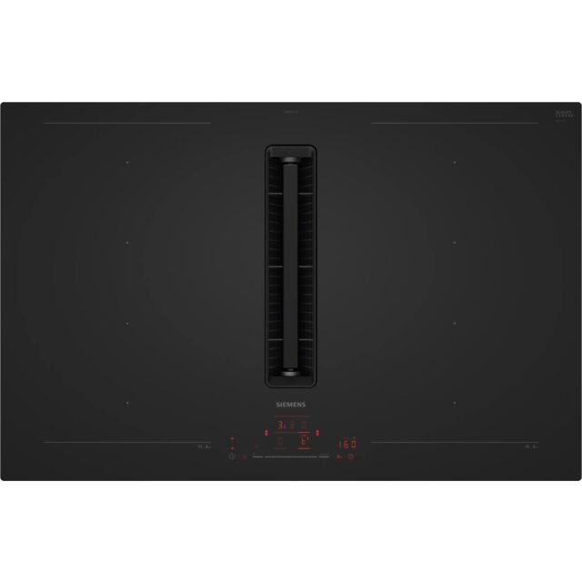 Siemens EX81AHL26E 80 cm inductionAir Plus venting hob, Matt Edition glass, touchSlider control, 2 x