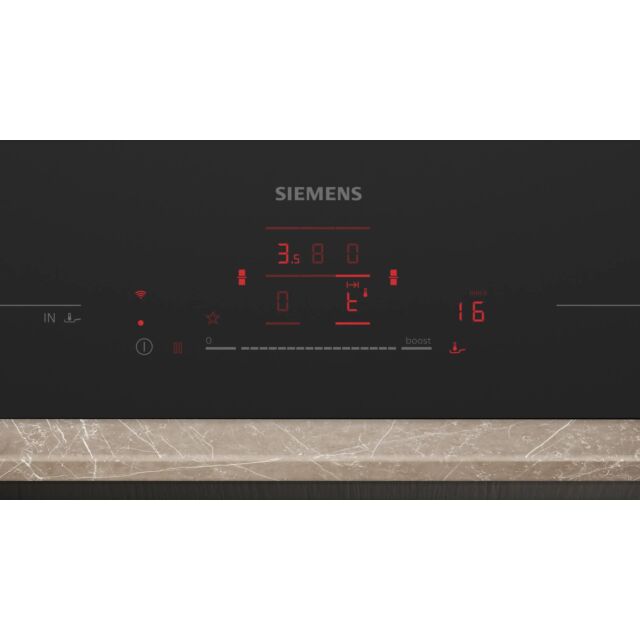 Siemens EX81AHL26E 80 cm inductionAir Plus venting hob, Matt Edition glass, touchSlider control, 2 x