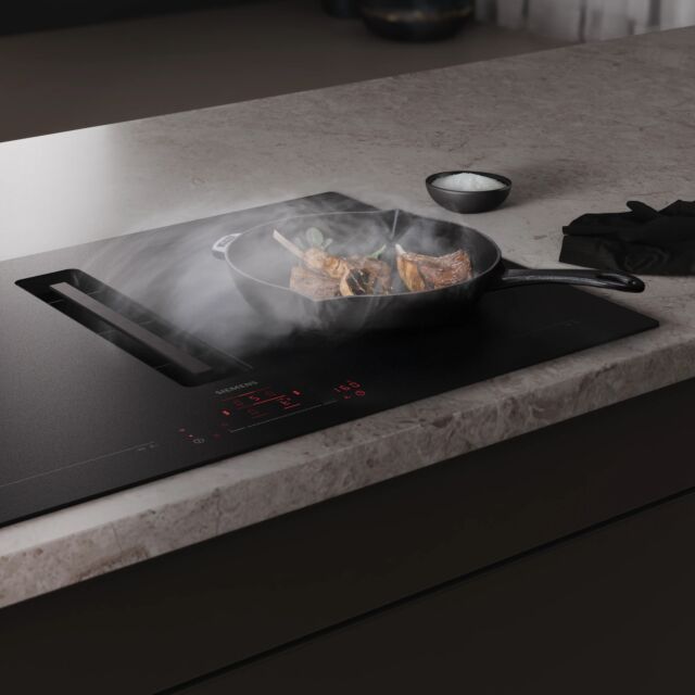 Siemens EX81AHL26E 80 cm inductionAir Plus venting hob, Matt Edition glass, touchSlider control, 2 x