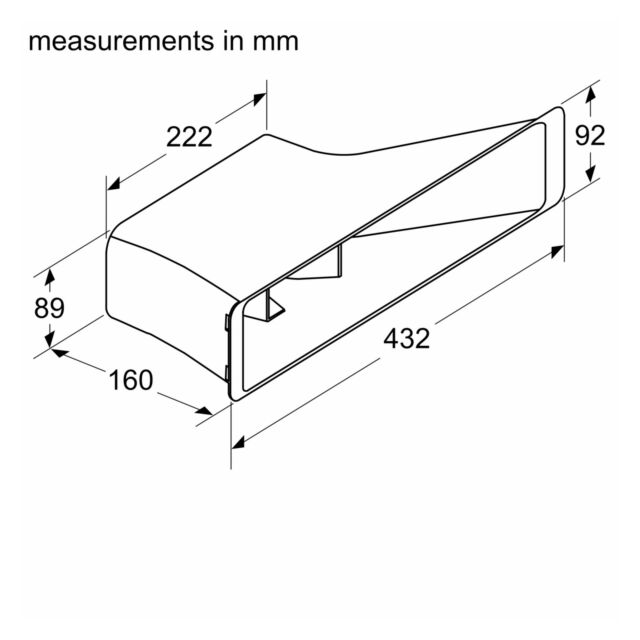 Siemens HZ9VRPD1 Diffusor required for ducted recirculation. Additional ducting components may be re