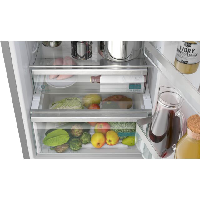 Siemens KG39NAIAU 203x60 noFrost fridge freezer, hyperFresh, bottle rack, bottle chiller, freezer li