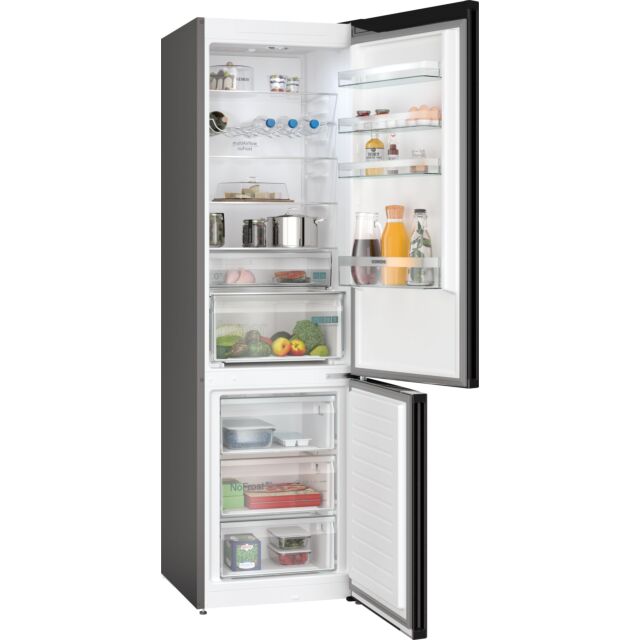 Siemens KG39NXXBF 203x60 noFrost fridge freezer, in-door electronic, hyperFresh, bottle rack, integr