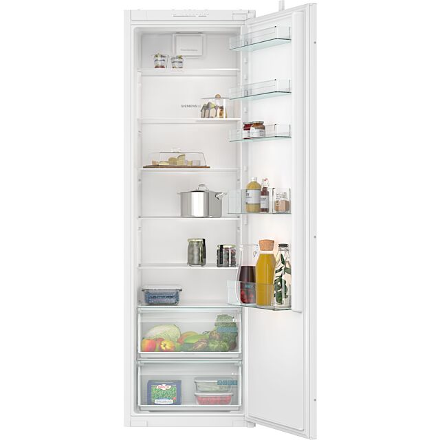 Siemens KI81RNSE0G 177x54.1 built in fridge, 2 Fresh Boxes, LED Light, 7 glass shelves, sliding hing