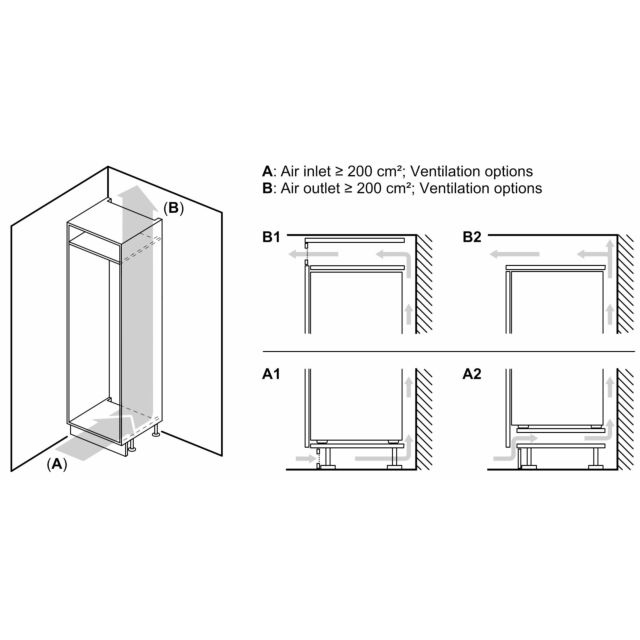 Siemens KI81RNSE0G 177x54.1 built in fridge, 2 Fresh Boxes, LED Light, 7 glass shelves, sliding hing