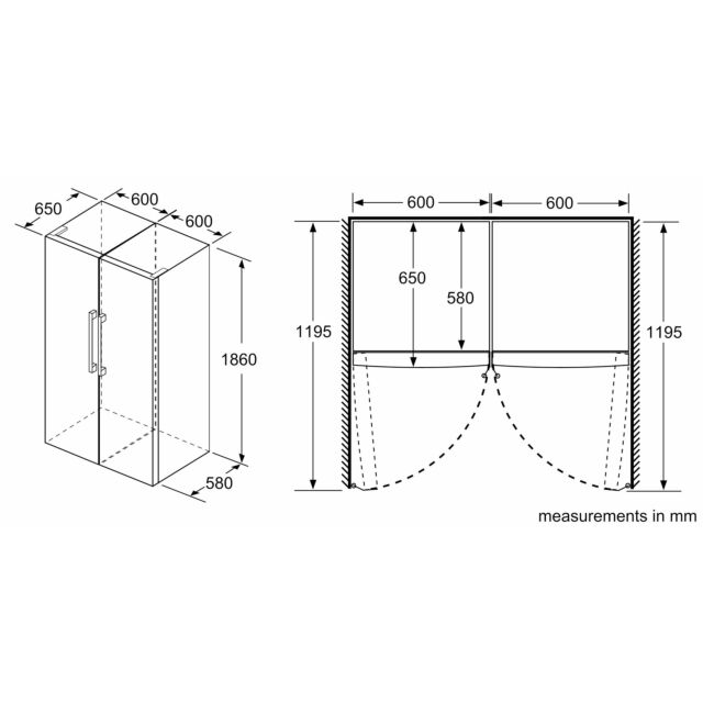 Siemens KS36VAXEP 186x60 upright fridge, hyperFresh Plus, flexShelf, easyLift shelf, 7 glass shelves
