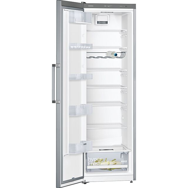 Siemens KS36VVIEPG 186x60 upright fridge, hyperFresh, 7 glass shelves, bottle rack, LED light, verti