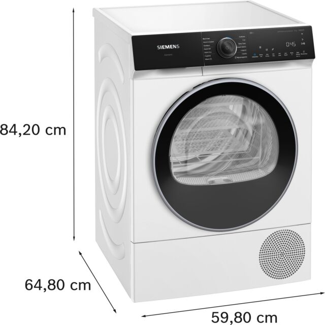 Siemens WQ46H2D9GB Capacity 9kg, Heat Pump dryer, sensor technology, varioSpeed, Home Connect, Chrom