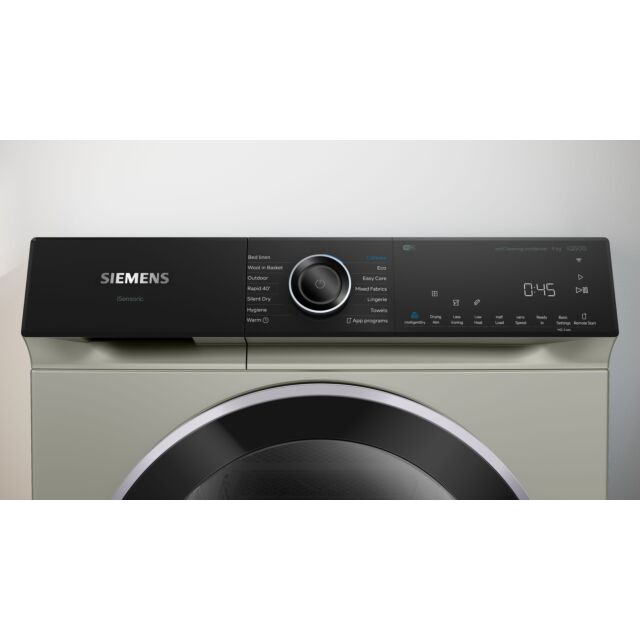 Siemens WQ46H2DXGB Capacity 9kg, Heat Pump dryer, sensor technology, varioSpeed, Home Connect, Chrom
