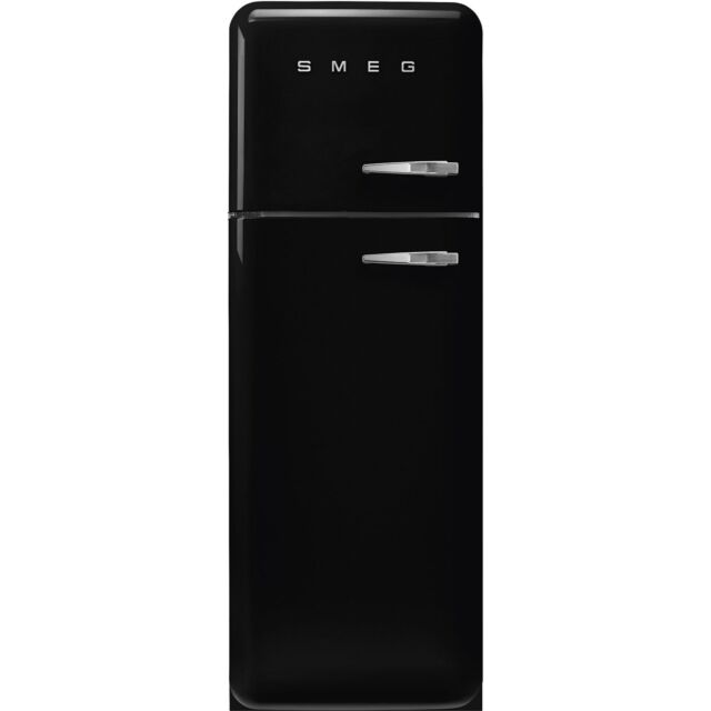 Smeg FAB30LBL5UK 60cm 50s Style Left Hand Hinge Freezer over Fridge Black