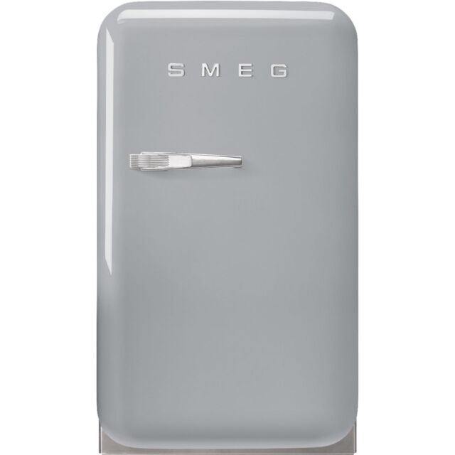 Smeg FAB5RSV5 40cm Silver Small 50s Style Right Hand Hinged Minibar