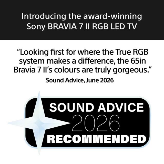 Sony K85XR75M2PB.UKA 85inch BRAVIA 7 II True RGB LED 4K Google TV with AI XR Processor - Black