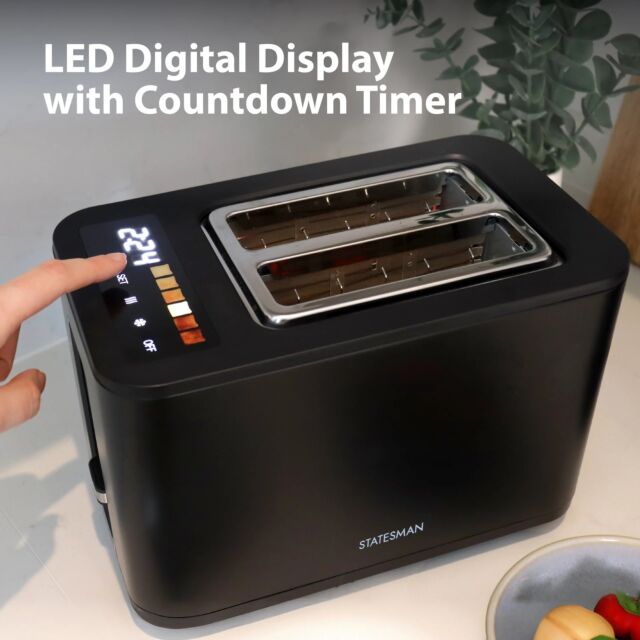 Statesman SKT02918B 2 Slice Digital Toaster Black