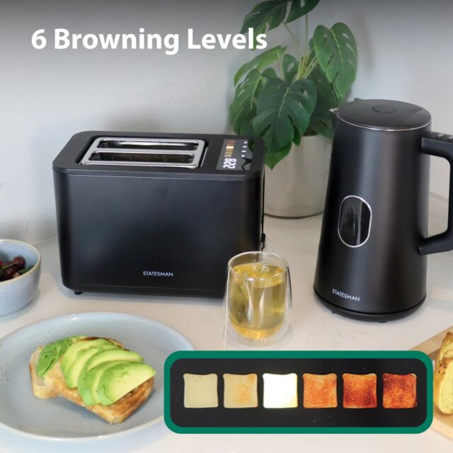 Statesman SKT02918B 2 Slice Digital Toaster Black