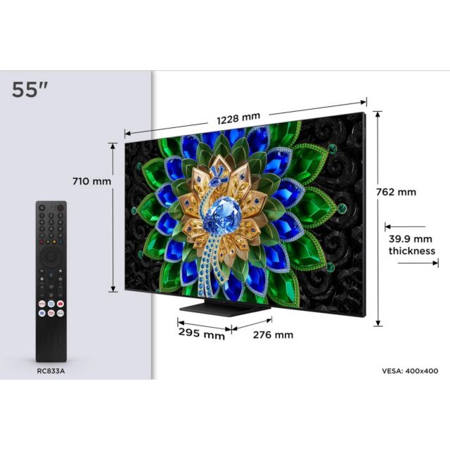 TCL 55A400U-UK 55inch QD-MINI LED TV - Black