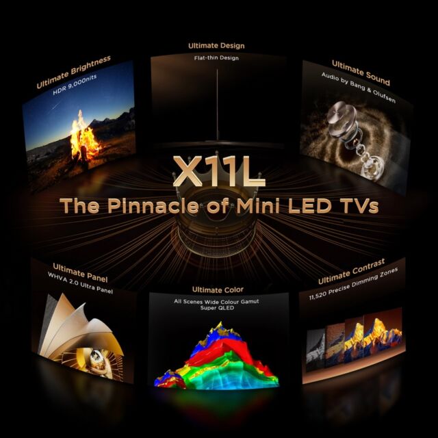 TCL 75X11L-UK 75inch 4K Ultra HD SQD MINI LED Google TV - Black