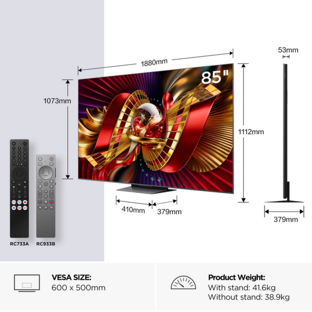 TCL 85C8L-UK 85 inch 4K QD-Mini LED Google TV