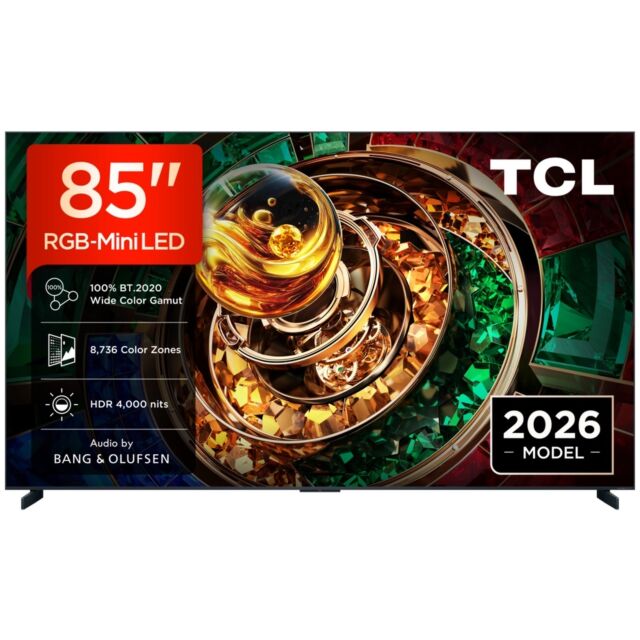TCL 85RM9L-UK 85inch 4K Ultra HD RGB MINI LED Google TV - Black