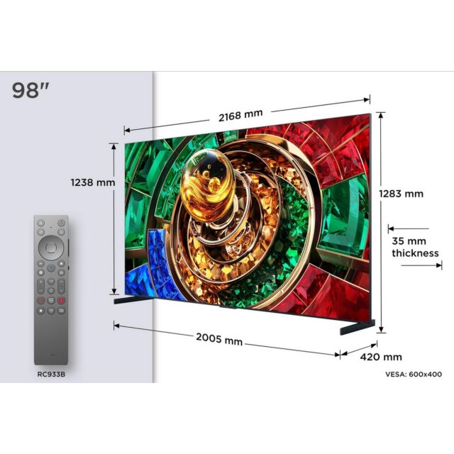 TCL 98RM9L-UK 98inch 4K Ultra HD RGB MINI LED Google TV
