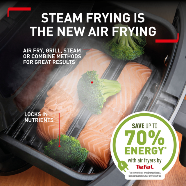 Tefal FW201827 Tefal EasyFry 3in1 Digital Air Fryer Grill & Steamer 6.2L - Black
