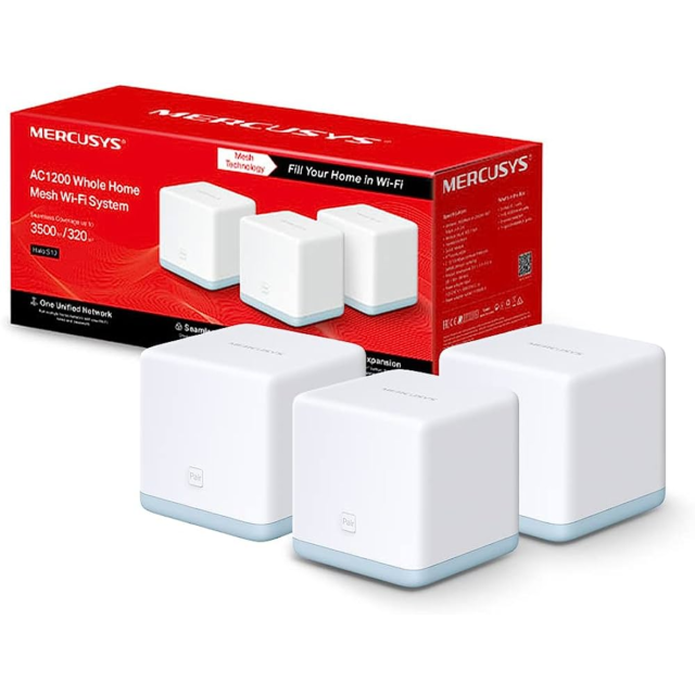 TP-LINK HALOS123PACK Mercusys Ac1200 Home Mesh Wi-Fi System (3 Pack)-Wsl