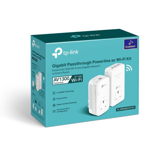 TP-LINK TLWPA8631PK Tp-Link Av1300 Gigabit Passthrough Powerline Ac Wi-Fi