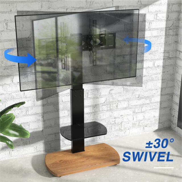 TTAP FS1-OAK 600mm Oak Based Floor Stand, Swivel, Up to 65inch, Height Adjustable, 600 x 400 vesa