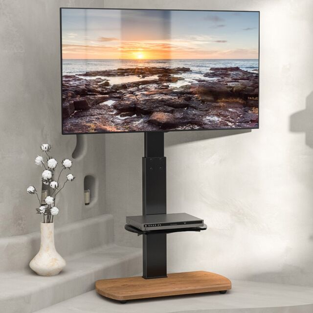 TTAP FS1-OAK 600mm Oak Based Floor Stand, Swivel, Up to 65inch, Height Adjustable, 600 x 400 vesa