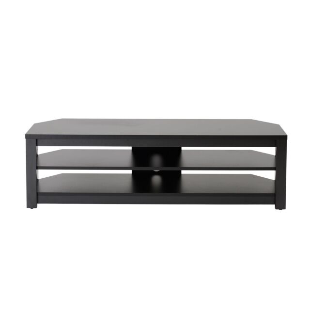 TTAP MEM-1400-BLK 1400mm Black, Adjustable Wood Middle Shelf, Chamfered Corners, Cable Management