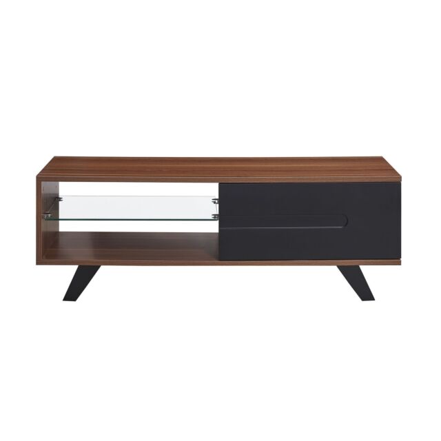 TTAP MIA-1050-WAL 1050mm Walnut, Black Storage Cupboard, Height Adj Shelve, Soft Close, 