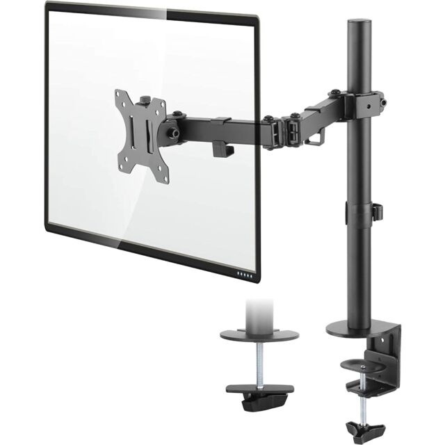 TTAP TTD101M-GAS Single Gas Spring Desk Monitor Mount, Tilt, Swivel, Height Adjustment, Dual desk fi