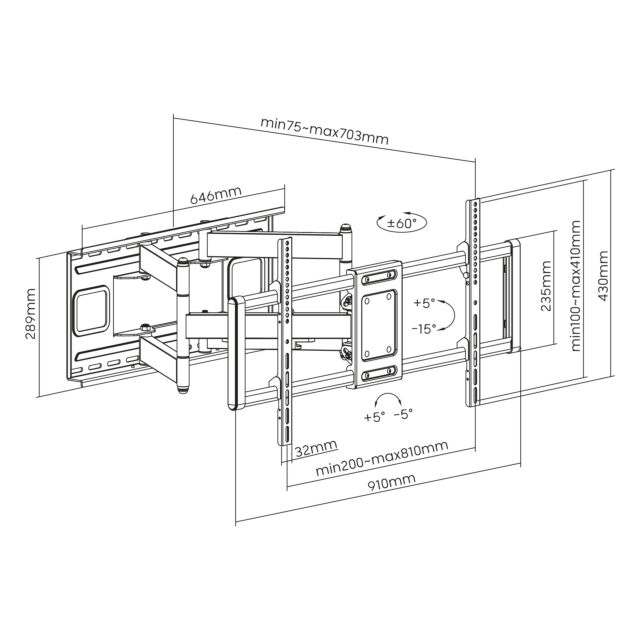 TTAP TTD804DA Heavy Duty, Double Arm, Tilt -15-5Â°, Swivels 90Â°
