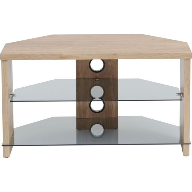 TTAP TVS1004 1050mm Light Oak Top/Sides, Tint Glass, Cable Man, 3 Shelves, Chamfered Corn 