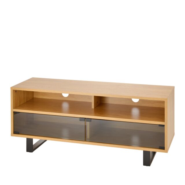 TTAP VER-1200-OAK 1200mm Oak/Black Cabinet, Storage, Soundbar, (Vesa arm optional)