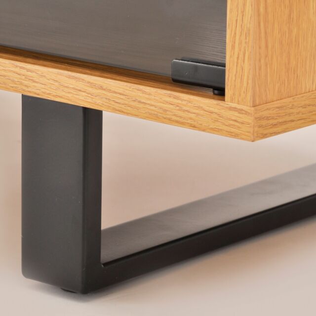 TTAP VER-1200-OAK 1200mm Oak/Black Cabinet, Storage, Soundbar, (Vesa arm optional)