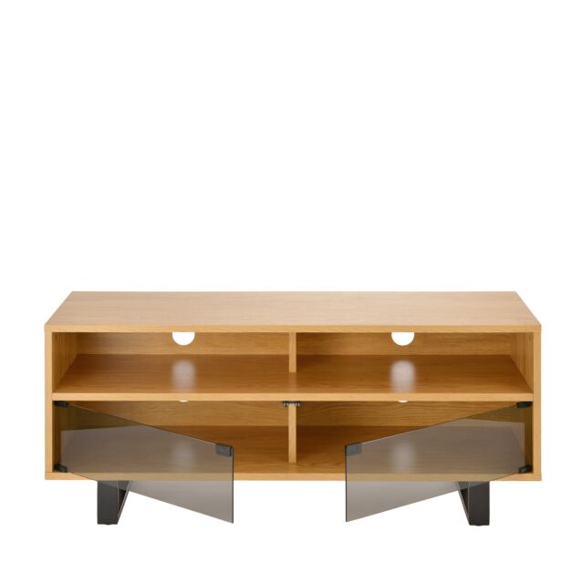 TTAP VER-1200-OAK 1200mm Oak/Black Cabinet, Storage, Soundbar, (Vesa arm optional)