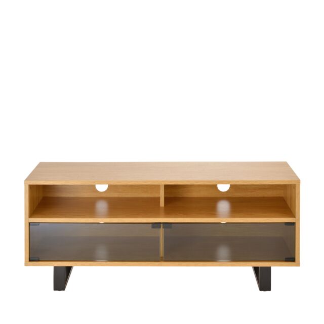 TTAP VER-1200-OAK 1200mm Oak/Black Cabinet, Storage, Soundbar, (Vesa arm optional)
