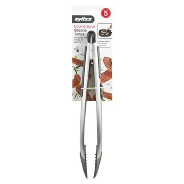 Zyliss E42033 Silicone Tipped Tongs (Charcoal)
