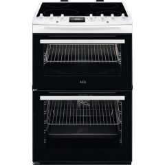 AEG CCX6740ACW 
60cm Double Oven with Multi-function main oven and conventional top oven, Fast heat 