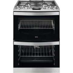 AEG CKB6541ACM 
60cm Dual Fuel Double Oven, 4 Gas burners, Thermic Air fan main Oven + conventional 