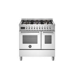Bertazzoni PRO96L2EXT Professional 90cm Range Cooker Twin Oven Dual Fuel Stainless Steel